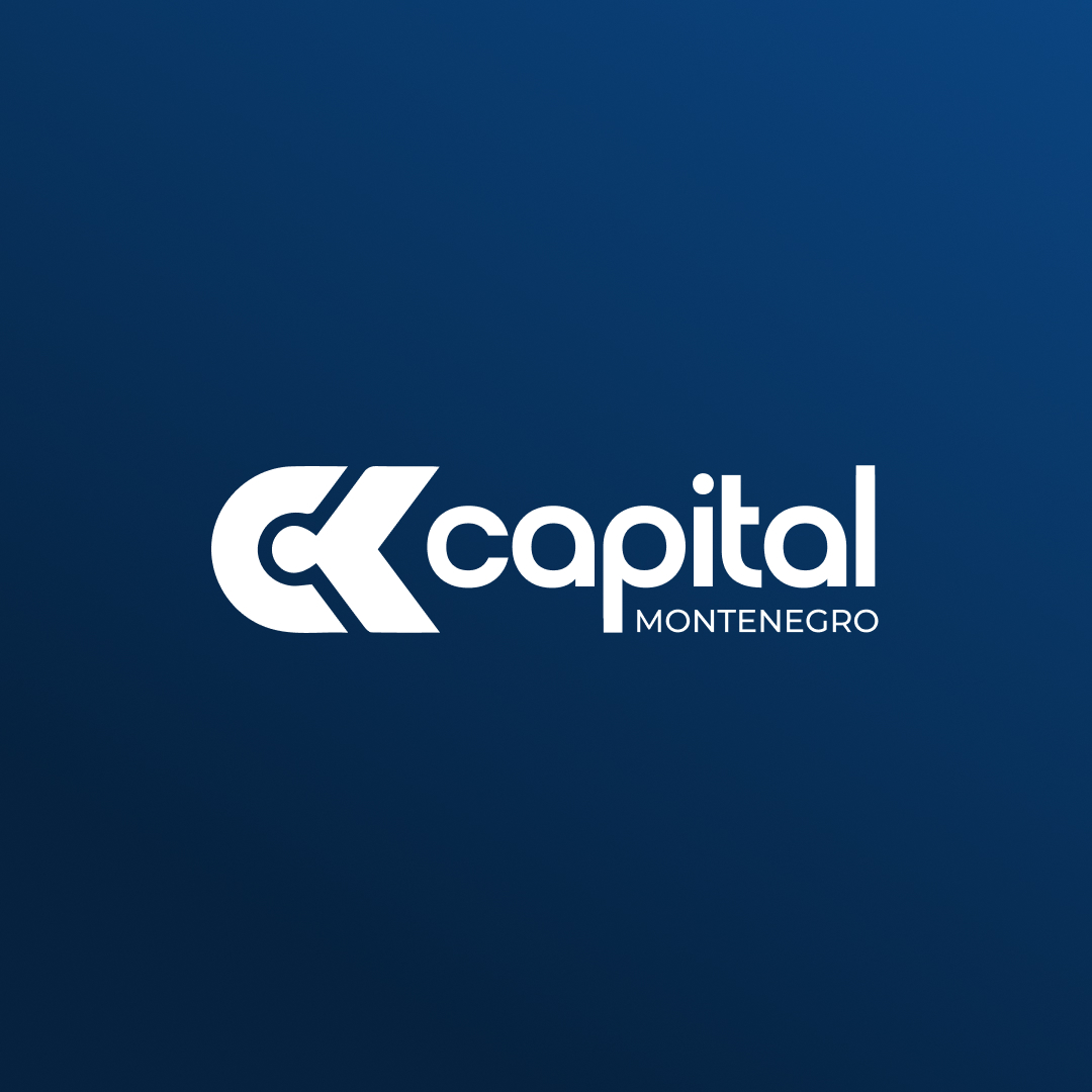 CK Capital Montenegro logo with white text on a dark blue background.