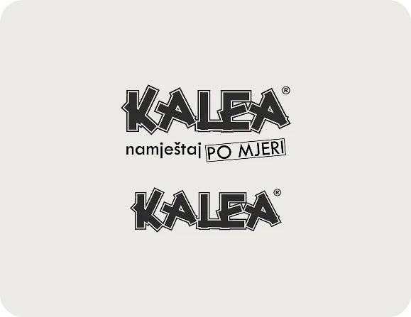 Logo featuring the text 'KALEA' with 'namještaj PO MJERI' between two 'KALEA' logos on a light background.