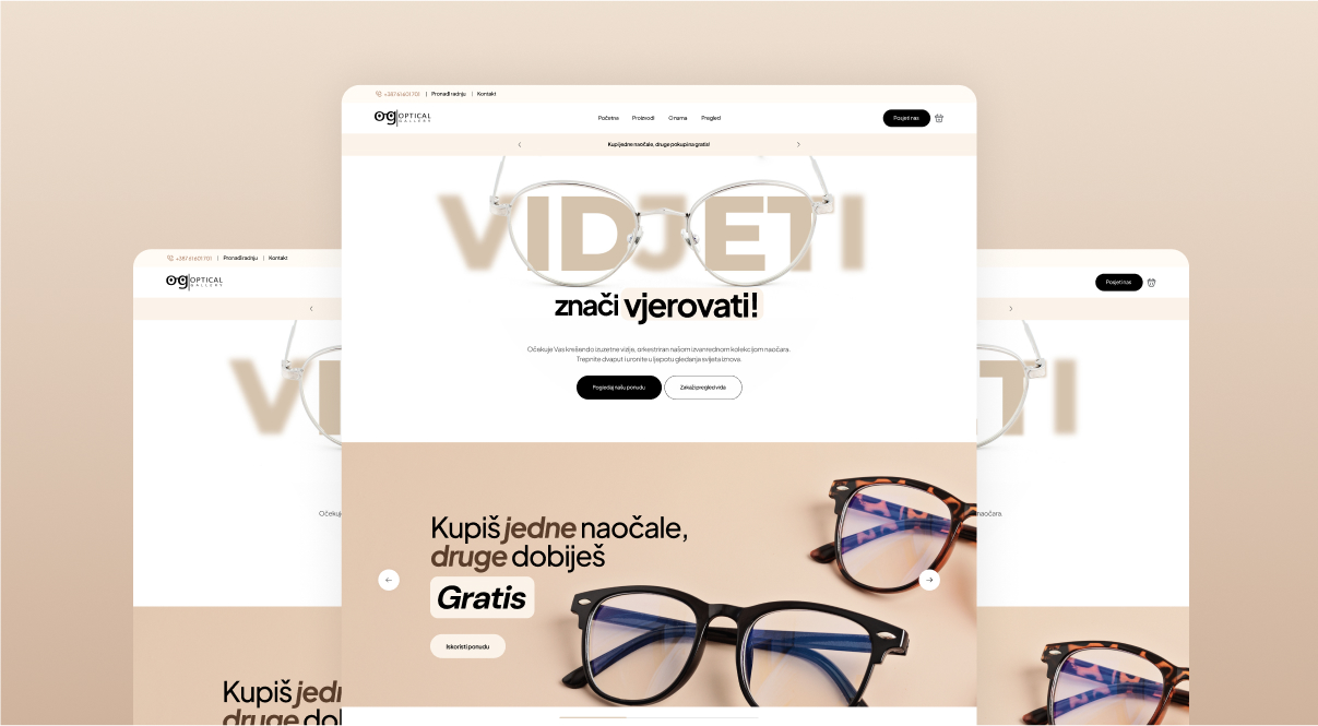 mockup of work for our client optical gallery